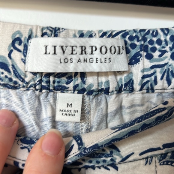 Liverpool Los Angeles Draw String Wide Leg Pull On Mid-Rise Pant M - Picture 2 of 10
